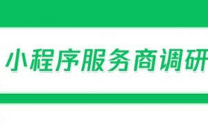 小程序服務商調研